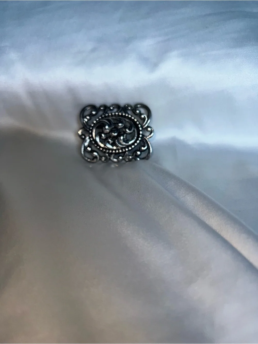 Elegant Filigree Sterling Silver Statement Brooch- Women Jewelry